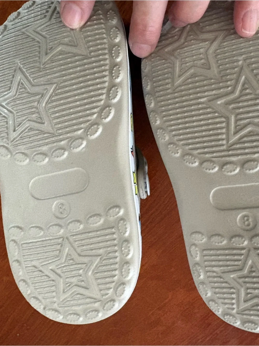 Kids Beige Star-Detail Clog with Smile Charm